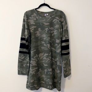 Francescas Camo Sweater Dress